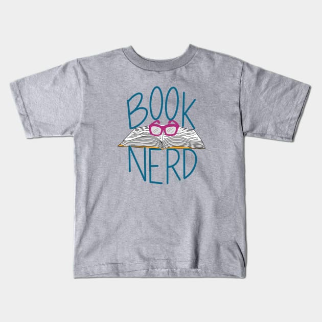 Book Nerd Kids T-Shirt by shemazingdesigns